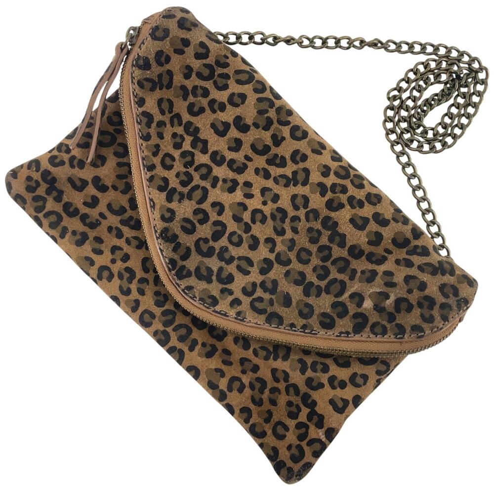J. Crew Factory Cheetah Print Chain Shoulder Bag